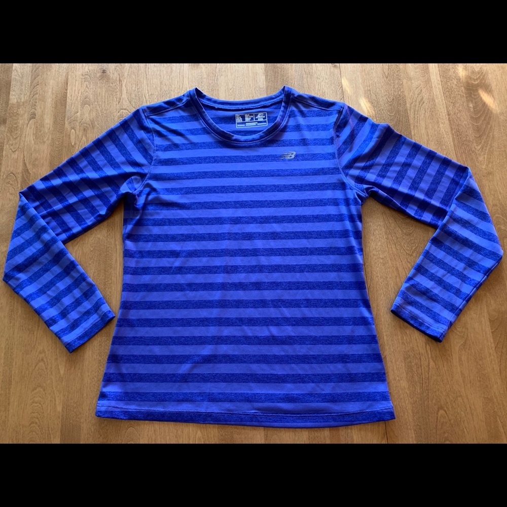 Blue Striped New Balance Athletic Top